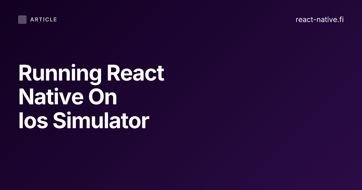 Running React Native apps on specific iOS simulators
