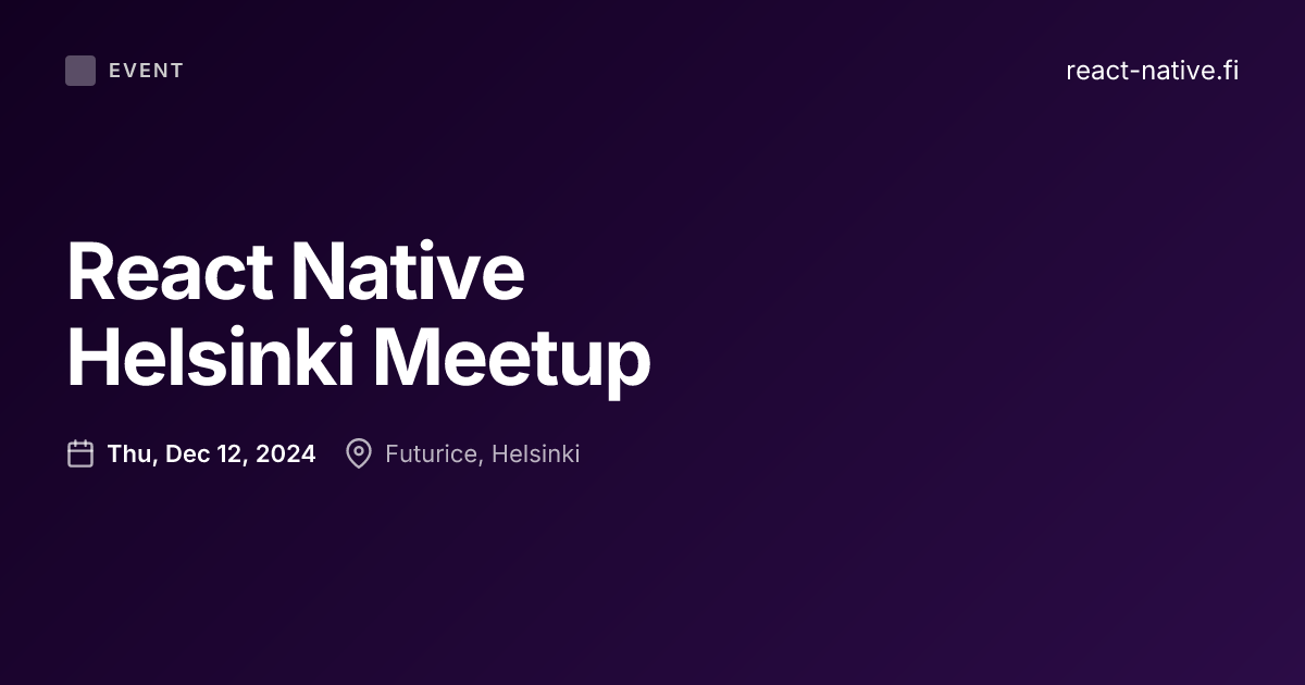 React Native Helsinki Meetup